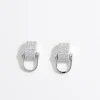 925 Sterling Silver Inlaid Zircon Earrings - Silver