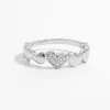 925 Sterling Silver Inlaid Zircon Heart Ring - Silver
