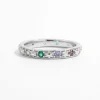 925 Sterling Silver Inlaid Zircon Ring - Silver