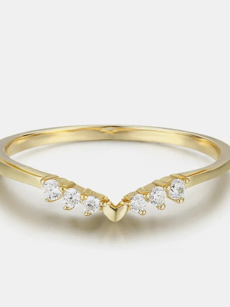 925 Sterling Silver Inland Zircon Ring - Gold