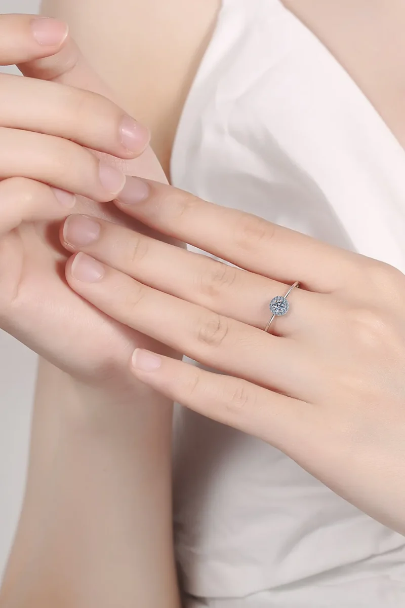 925 Sterling Silver Moissanite Ring - Silver