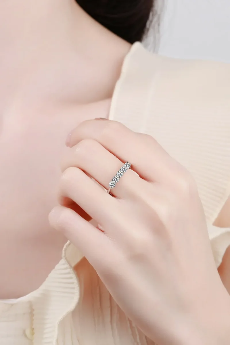 925 Sterling Silver Moissanite Ring - Silver