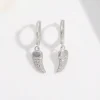 925 Sterling Silver Zircon Chili Shape Earrings - Silver