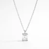 925 Sterling Silver Zircon Pendant Necklace - Silver