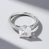 925 Sterling Silver Zircon Ring - Silver