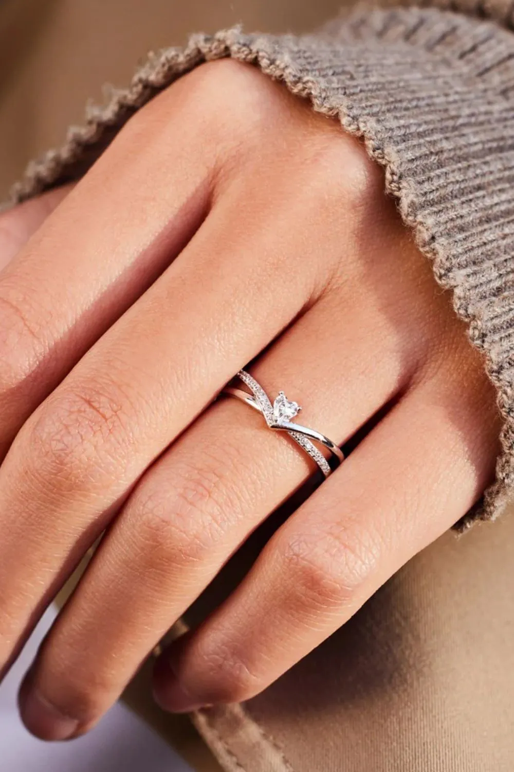 925-Sterling-silver-Inlaid-Zircon-Heart-Open-Ring-Silver-3