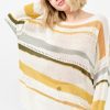 Abstract Striped Light Weight Loose Sweater - Multi