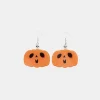 Acrylic Alloy Pumpkin Shape Earrings - Tangerine