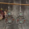 Acrylic Letter Teardrop Shape Earrings - Transparent