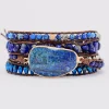Alloy Bead Braided Bracelet - Royal Blue