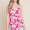Animal Print Cami - Fuchsia