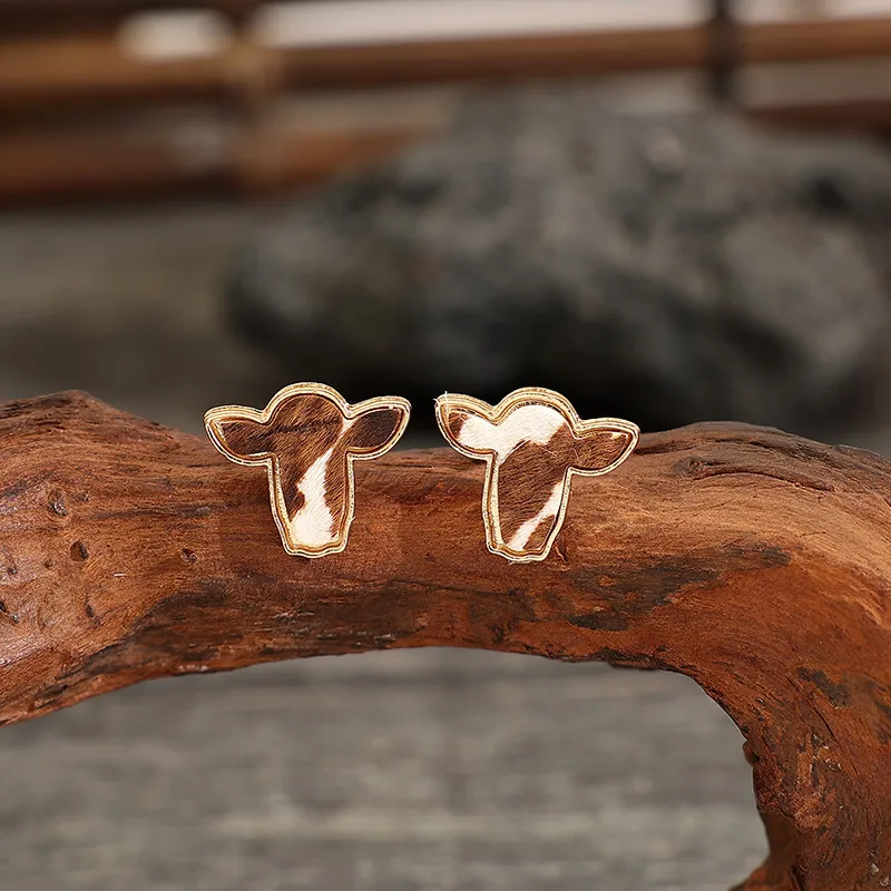 Bull-Head-Alloy-Stud-Earrings-Copper-4