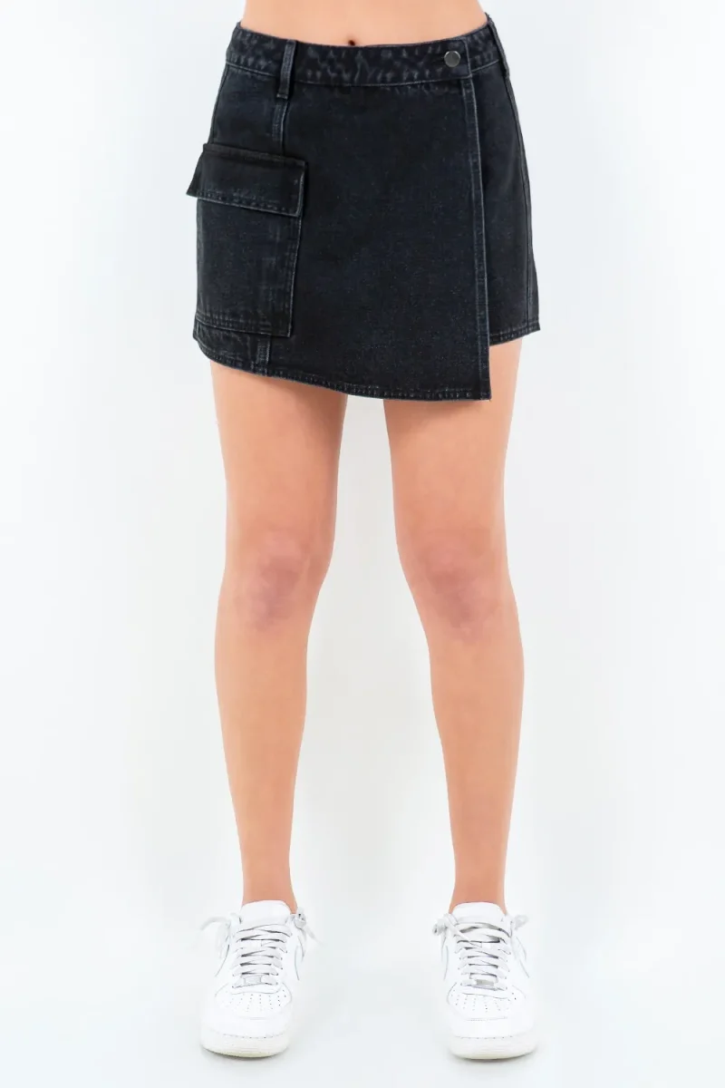 Cargo Pocket Mini Skort - Black