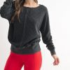 Chunky Waffle Boat Neck Sweater - Black