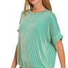 Corded Rib Short Sleeve T-Shirt - K Green