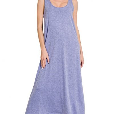French Terry Twisted Strap Midi Dress - Marlin