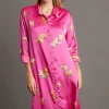 Full Size Animal Print Button Down Midi Shirt Dress Plus Size - Fuchsia Pink