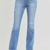 Full Size Distressed High-Rise Ankle Straight Jeans - Medium