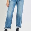Full Size High Rise Ankle Boyfriend Distressed Jeans Plus Size - Medium