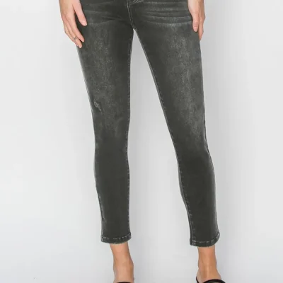 Full Size High Rise Ankle Skinny Jeans - Black