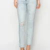 Full Size High Rise Distressed Skinny Jeans - Light