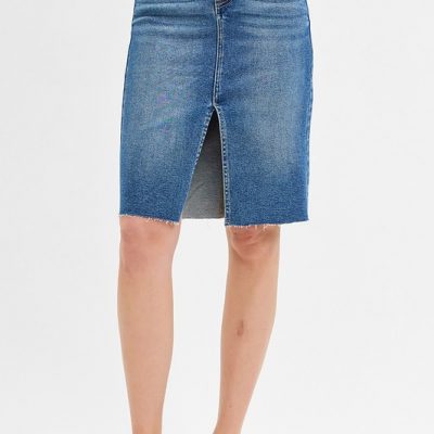 Full Size High Rise Front Slit Pencil Skirts Plus Size - Medium