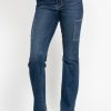 Full Size High Waist Cargo Bootcut Jeans Plus Size