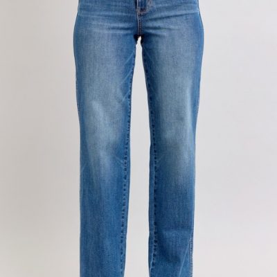 Full Size High Waist Contrast Thread Straight Plus Size