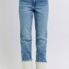 Full Size High Waist Shearling Cuff Straight Plus Size