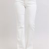 Full Size High Waist Side Slit Slim Bootcut Jeans Plus Size - White