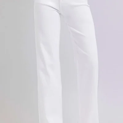 Full Size High Waist Straight Jeans - White