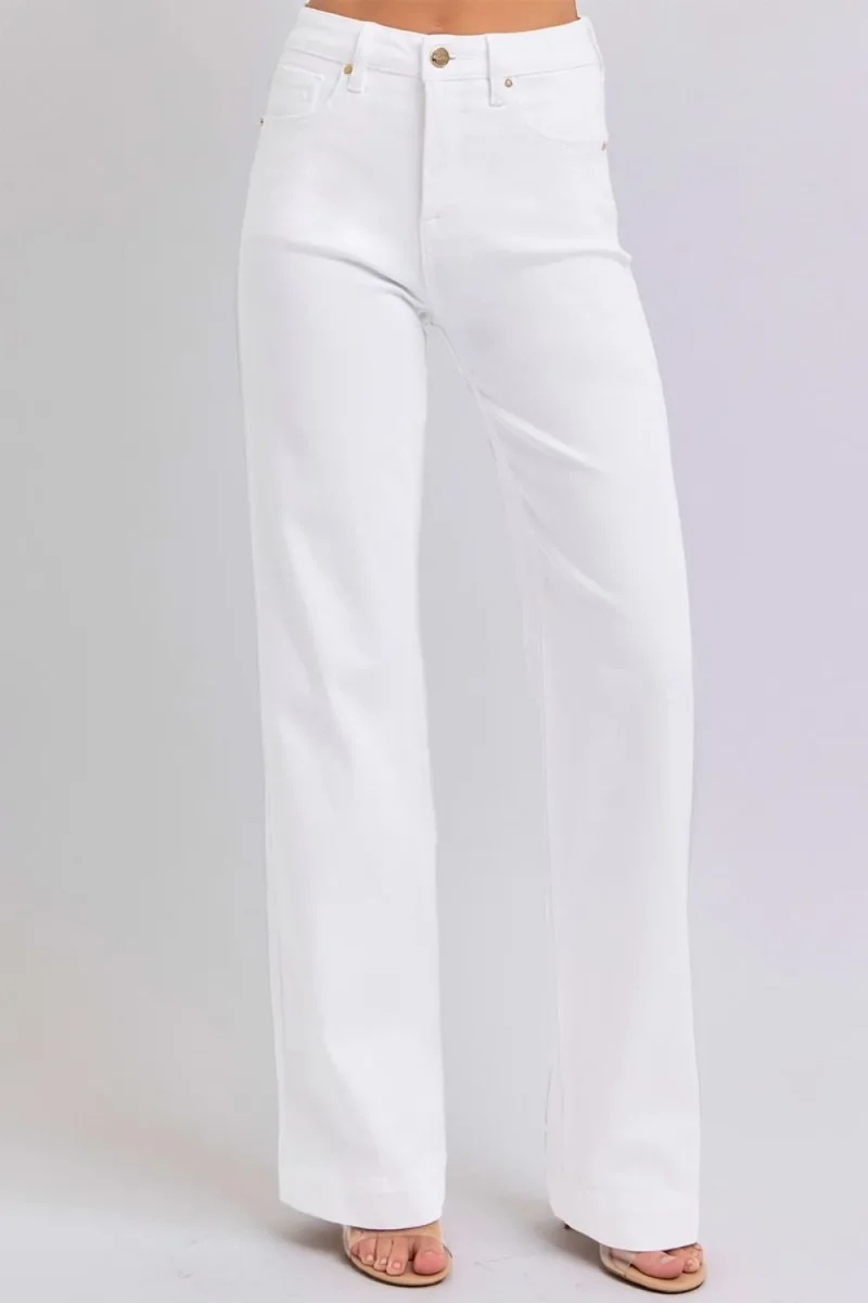 Full Size High Waist Straight Jeans - White