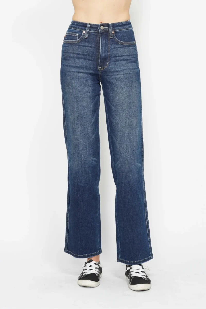 Full Size High Waist Tummy Control Jeans - Dark