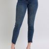 Full Size High Waist Tummy Control Step Hem Skinny Jeans Plus Size