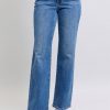 Full Size High Waist V-Front Vintage Wash Straight Jeans Plus Size