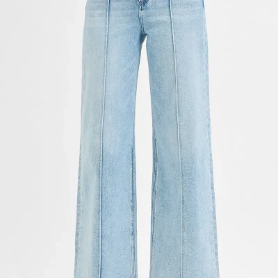 Full Size High Waist Wide Leg Pintuck Detailed Plus Size - Light