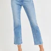 Full Size Low Rise Crop Slim Straight Jeans - Medium