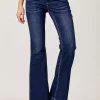 Full Size Low Rise Flare Jeans - Dark