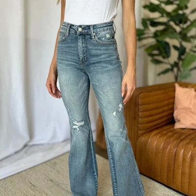 Full Size Medium Rise Tummy Control Destroy Flare - Medium