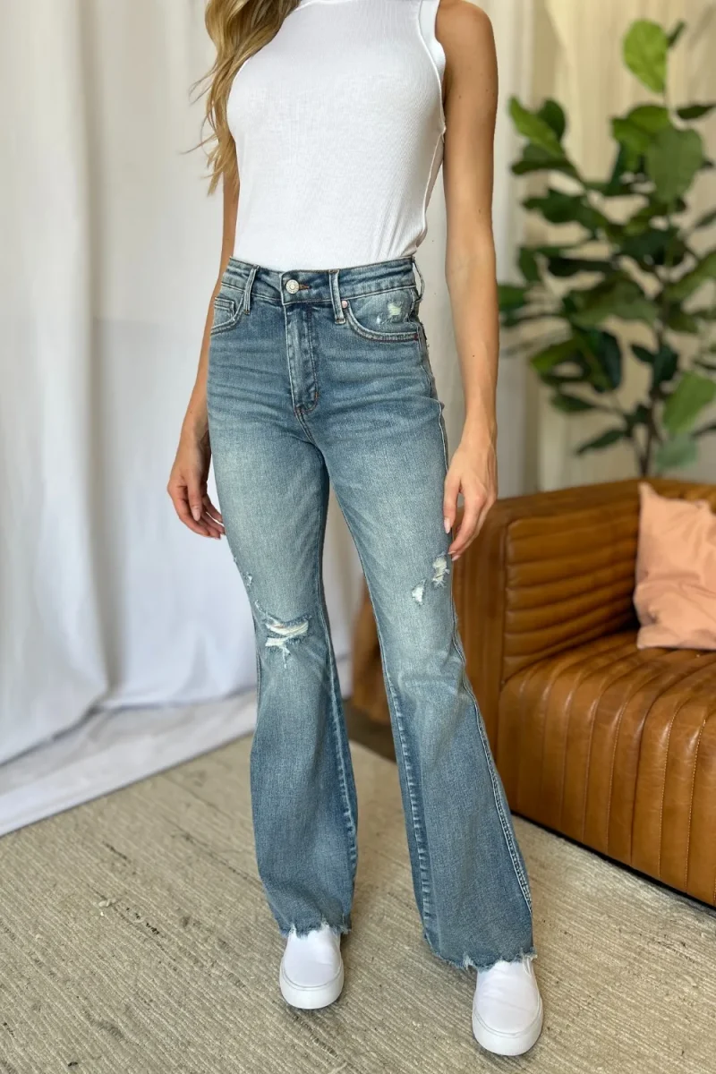 Full Size Medium Rise Tummy Control Destroy Flare - Medium