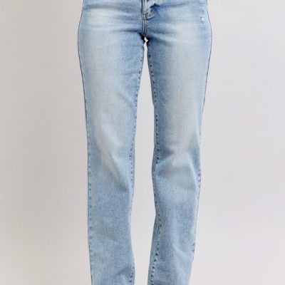 Full Size Mid Rise Light Wash Dad Jeans Plus Size