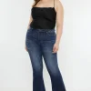 Full Size Mid Rise Slim Flare Jeans - Dark