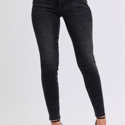 Full Size Mid Rise Tummy Control Skinny Jeans Plus Size
