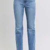 Full Size Raw Hem High Rise Bootcut Jeans - Medium