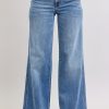 Full Size Raw Hem Wide Leg Jeans Plus Size