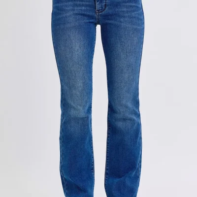 Full Size Run Mid-Rise Bootcut Jeans With Thermal Lining - Dark