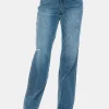 Full Size Tummy Control Cut Raw Hem Straight Jeans - Medium