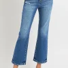 Full Size Tummy Control High Rise Crop Bootcut Jeans - Dark