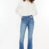 High Rise Frayed Hem Jeans - Medium