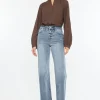 High Rise Slim Wide Leg Jeans - Light